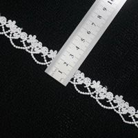 Dentelle florale brodée soluble dans l'eau en polyester, personnalisable, très vendue, pour accessoires vestimentaires et décoration textile de maison