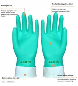 Muestra gratis envío gratis <span class=keywords><strong>grano</strong></span> de diamante verde NBR arte <span class=keywords><strong>tatuaje</strong></span> manicura nitrilo guantes ultrafinos preempaquetados de China - Product Image 3