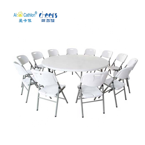 Chất Lượng Hàng Đầu Lớn 72Inch Vòng Trắng Gấp Bàn Ăn Bằng Nhựa - Product Image 1