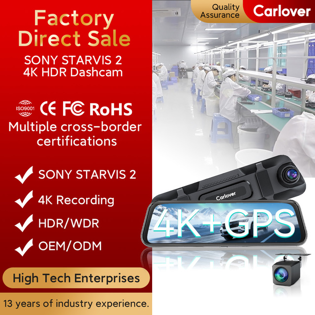 Manufacturer OEM\ODM Starvis 2 4K IMX 675 Dashcam 4k Front and Rear Camera 4k Front and Rear Dash Camera Car Dash Cam 4k