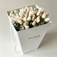 Bolsa de Papel Kraft Blanca Grande para Ramos de Flores con Asas Retorcidas, Precio al por Mayor, para Floristería y Regalos