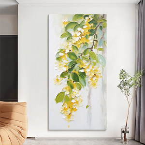 Osmanthus Hand Painted Oil Painting 60x120cm Abstract Art Living Room <b>Wall</b> Decor <b>Flower</b> Art - Product Image 2