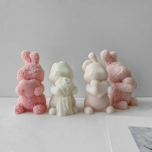 Nuevos moldes de silicona para velas de oso rosa del Día de San Valentín, moldes decorativos de silicona para velas, moldes para velas de arte hechos a mano DIY - Product Image 4