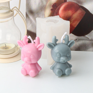 Moule à bougie en silicone DIY en forme de tête de buffle de dessin animé, moule en résine époxy pour bougie <span class=keywords><strong>licorne</strong></span>, moule artisanal en gypse pour fée cerf, moule à fondant, <span class=keywords><strong>décoration</strong></span> intérieure - Product Image 2