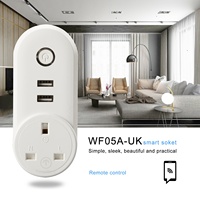 Prise intelligente contrôlée UK 3100W 13A avec 2 ports WiFi, prise électrique