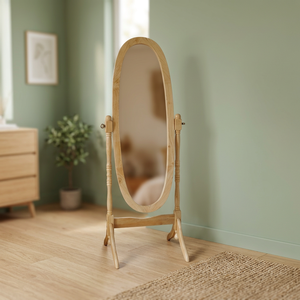 Miroir ovale sur pied en bois réglable moderne personnalisé pour salon CHAO CHING MI-002 Taïwan - Product Image 3