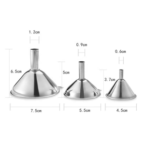 Conjunto de 3 Funis Pequenos de Aço Inoxidável para Cozinha, Vários Tamanhos, Ferramenta de Metal, Gadget de Cozinha para Garrafa e Lata - Product Image 2
