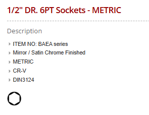 أعلى جودة TOPTUL BAEA1617 مرآة دقيقة/متري منتهي DIN3124 "<span class=keywords><strong>DR</strong></span>. مقابس 6PT - Product Image 5
