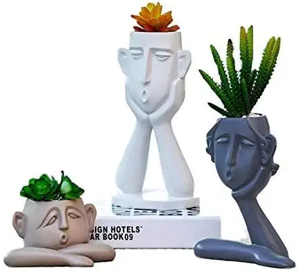 Co-Arts Resin Statue Pots Home Decorations for Living Room Modern Bust Sculpture Boutique Crafts Pot De Fleur Maceta