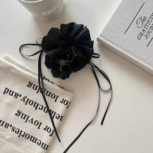 ยางรัดผมสีพื้นแบบฝรั่งเศส ผ้าซาตินรูปดอกไม้ สำหรับผู้หญิง ดีไซน์หลายชั้น - Product Image 5