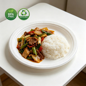 Durable 100% BPA Free <b>Dinner</b> Dish Round <b>Plastic</b> <b>Plate</b> for Camping Weddings Business Gatherings - Product Image 2