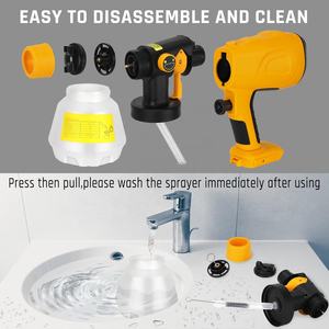 Pulvérisateur de peinture sans fil compatible avec la batterie Dewat 20V, pulvérisateur de peinture sans balais avec 4 buses pour la peinture de clôtures et de chaises en DIY - Product Image 6