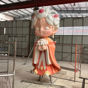 Statue géante en fibre de verre D436 représentant une artiste, grande mascotte de <span class=keywords><strong>peintre</strong></span> de dessin animé pour la décoration extérieure des centres commerciaux et des places publiques - Product Image 3