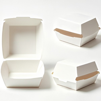 Boîte à hamburger en papier kraft personnalisée, boîte d'emballage jetable résistante à l'huile pour la restauration rapide à emporter