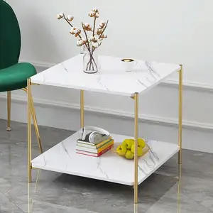 เฟอร์นิเจอร์ห้องนั่งเล่น 2 ชิ้น ชุดสีพร้อมลิ้นชัก โต๊ะกลางด้านบนสีขาว โต๊ะกาแฟทรงกลม สไตล์โมเดิร์น