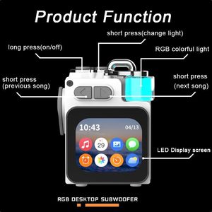 ลำโพงบลูทูธ 5.4 พกพาขนาดเล็ก เสียง HD หน้าจอสัมผัส ไฟ LED เชื่อมต่อไร้สาย สเตอริโอ สำหรับการเดินทาง ท่องเที่ยว แคมป์ปิ้ง เดินป่า - Product Image 3
