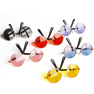 Lunettes de soleil amusantes pour chat et chien, lunettes pour animaux de compagnie, rondes, en métal, petites, classiques, rétro - Product Image 5