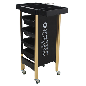 आधुनिक डिजाइन नाई की दुकान उपकरण हेयरड्रेसिंग टूल गाड़ी के साथ काले प्लास्टिक दराज सैलून भंडारण ट्रॉली - Product Image 5