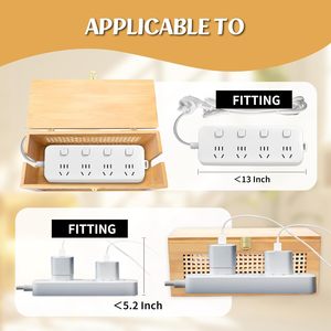 Masif Ahşap Kablo Düzenleme Kutusu, Priz Saklama Alanlı, Duvara Monte Edilebilir Kablo Düzenleyici, Oturma Odası TV Kabloları, Bilgisayar Routerları için - Product Image 5