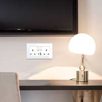 Prise murale intelligente Bingoelec en gros, compatible Alexa et Tuya, double 13A avec indicateur, USB Type-C, norme britannique