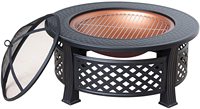 Table d'extérieur moderne noire pour foyer BBQ Grill Étagère Chauffe-terrasse Gaz propane Fer Briar Poker Carré Bois Jardin Design
