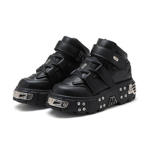 Botas de Plataforma Metálicas Góticas Unisex con Logotipo Personalizado, Estilo Punk, Transpirables, para Otoño y Verano, para Hombre y Mujer - Product Image 1