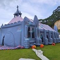 Tente de chapelle gonflable robuste avec éclairage LED - Tente de réception portable et gazebo toutes saisons pour cérémonies et événements