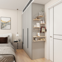 Kit d'organisation mural pliable en bois avec panneau perforé, étagères modulaires, crochets et supports pour salle de bain, cuisine, chambre et armoire