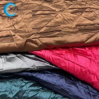 Tela de Satén Imitación Seda 100% Poliéster Sin Elasticidad, con Efecto Arrugado y Memoria, para Vestidos de Mujer