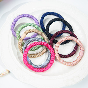 Élastique à cheveux tressé en corde, durable, couleur unie, accessoire de tête décontracté - Product Image 2