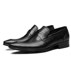 Top layer cowhide pointed-toe men's <b>shoes</b> - English leather business formal <b>shoes</b> - one-piece casual leather <b>shoes</b> - Product Image 1