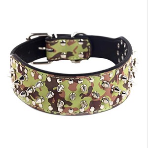 Venta al por mayor de moda ajustable varios colores doble tracción engrosada PU afilado tachonado pequeño <span class=keywords><strong>collar</strong></span> de perro mascota - Product Image 4
