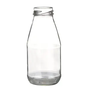 8oz 250ml 300ml 500ml Clear Beverage Juice Glass Bottle Screw Cap Hot Stamping Beverage Glass Bottle