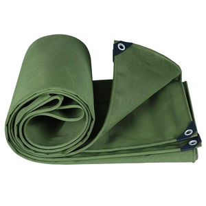 Bâche en toile HDPE enduite de silicone imperméable et robuste – Style uni, pour rideau extérieur, tente, bâche de protection, vert armée, doublure de voiture, bagages - Product Image 1