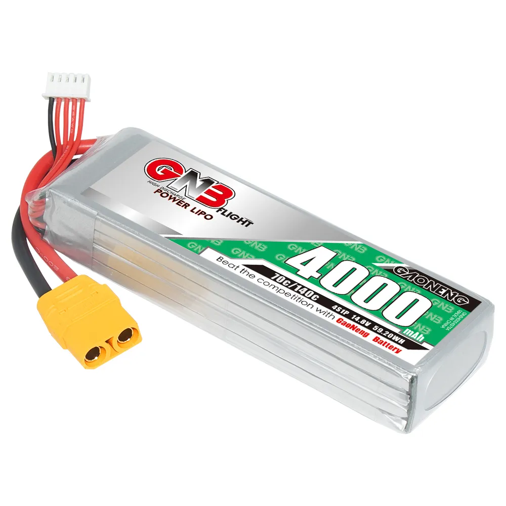 GNB GAONENG 4000mah 4S 14.8V 70C 140C XT90 RC LiPo battery High Discharge C rating Performance Helicopter Drone Boat Car