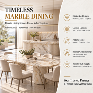 Mesa de Mármol Blanco Personalizada, Muebles de Piedra Natural de Lujo para Hogares y Hoteles, Diseño Elegante de Alta Calidad para Espacios de Comedor - Product Image 4