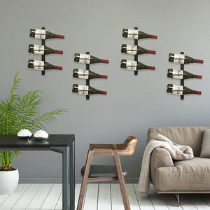 Botellero moderno <span class=keywords><strong>de</strong></span> 12 botellas montado en la pared exclusivamente para sala <span class=keywords><strong>de</strong></span> estar con aguja <span class=keywords><strong>de</strong></span> cuarzo <span class=keywords><strong>Amazon</strong></span> - Product Image 2