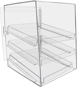 Marketing Holders Pastry Cabinet 3 Tray Acrylic Bulk Bread See Through Storage Display Case Bakery Pastry Cookies Bagel Cupcake