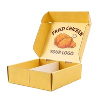 Boîtes d'emballage en carton ondulé personnalisées pour la vente en gros, pour plats à emporter, poulet frit, biscuits, pain cuit, avec séparateur