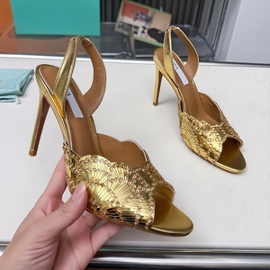 Sandalias Casuales de Moda Europea y Americana 2026 con Diseño de Escamas de Sirena, Punta Puntiaguda, Tacón de Aguja, Zapatos de <span class=keywords><strong>Mujer</strong></span> con Suela de Cuero Genuino - Product Image 4