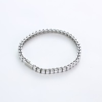 Bracelet tennis carré en acier inoxydable avec zircon, bijoux de luxe géométriques unisexes, vente en gros