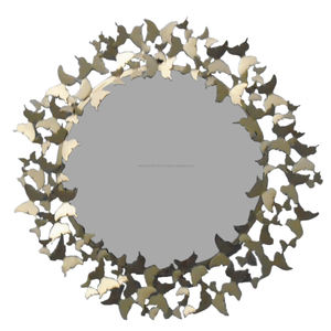 หัตถกรรม Butterfly Design เหล็กตกแต่งติดผนัง,กระจกแขวนผนังสำหรับห้องรับแขกห้องนอนห้องน้ำทางเดิน - Product Image 3