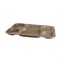 Assiette rectangulaire en feuille de palmier 14 x 10 pouces, style moderne, écologique, compostable, biodégradable, pour servir les aliments et les boissons