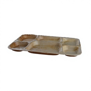 Assiette rectangulaire en feuille de palmier 14 x 10 pouces, style moderne, écologique, compostable, biodégradable, jetable - Product Image 3