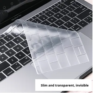 Protecteur de <span class=keywords><strong>clavier</strong></span> <span class=keywords><strong>universel</strong></span> en <span class=keywords><strong>silicone</strong></span> TPU pour MacBook Air M1 M2 M3 M4 Pro, anti-poussière et étanche - Product Image 5