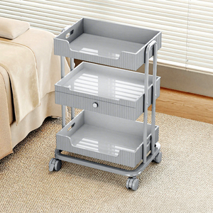 Carrello da Salone Moderno Bianco a 3 Ripiani con Cassetto, Carrello Professionale su Ruote per Saloni di Bellezza, Spa e Centri Estetici - Product Image 5