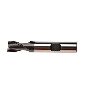 Hss Co <b>Cutter</b> Ta1414 TiAlN Coated 30 Degree Helix Short For Slots 2 Cutting <b>Edges</b> Weldon Shank - Product Image 1