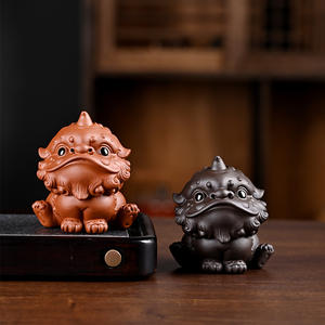 Nueva llegada creativa arcilla púrpura León danza té mascota hogar sala de té Mesa ceremonia del té accesorio - Product Image 1