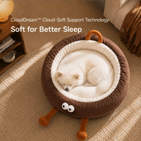 Nid pour chat en peluche, lit pour animaux de compagnie chaud pour l'hiver, coussin de couchage portable pour intérieur, pour petits chiens et chats