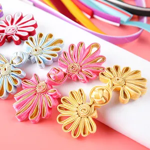 Caadhy Hot Selling Colorful Chinese Knot Frog Closure Buttons Chinese Fabric Buttons For Cheongsam